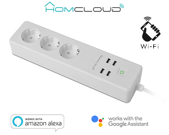 Multipresa Wi-Fi 16A 3 Schuko + 4 USB spina schuko